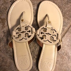 Tory Burch Miller Sandal Size 8.5M- Cream/Ivory